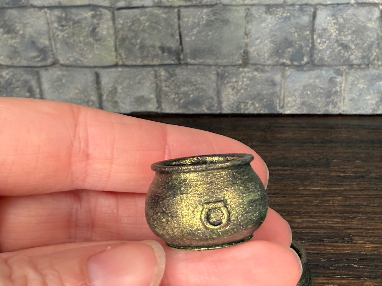 Acid Green Distressed Cauldron