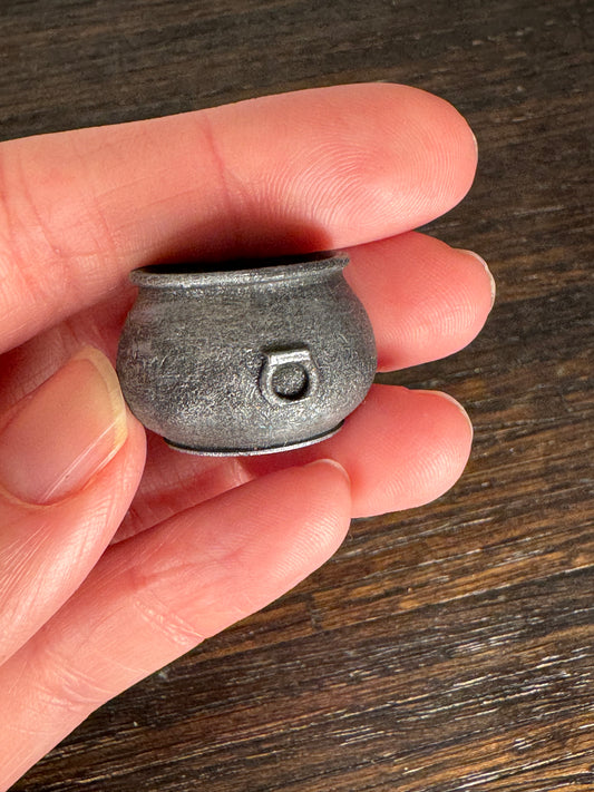 Dark Silver Distressed Cauldron