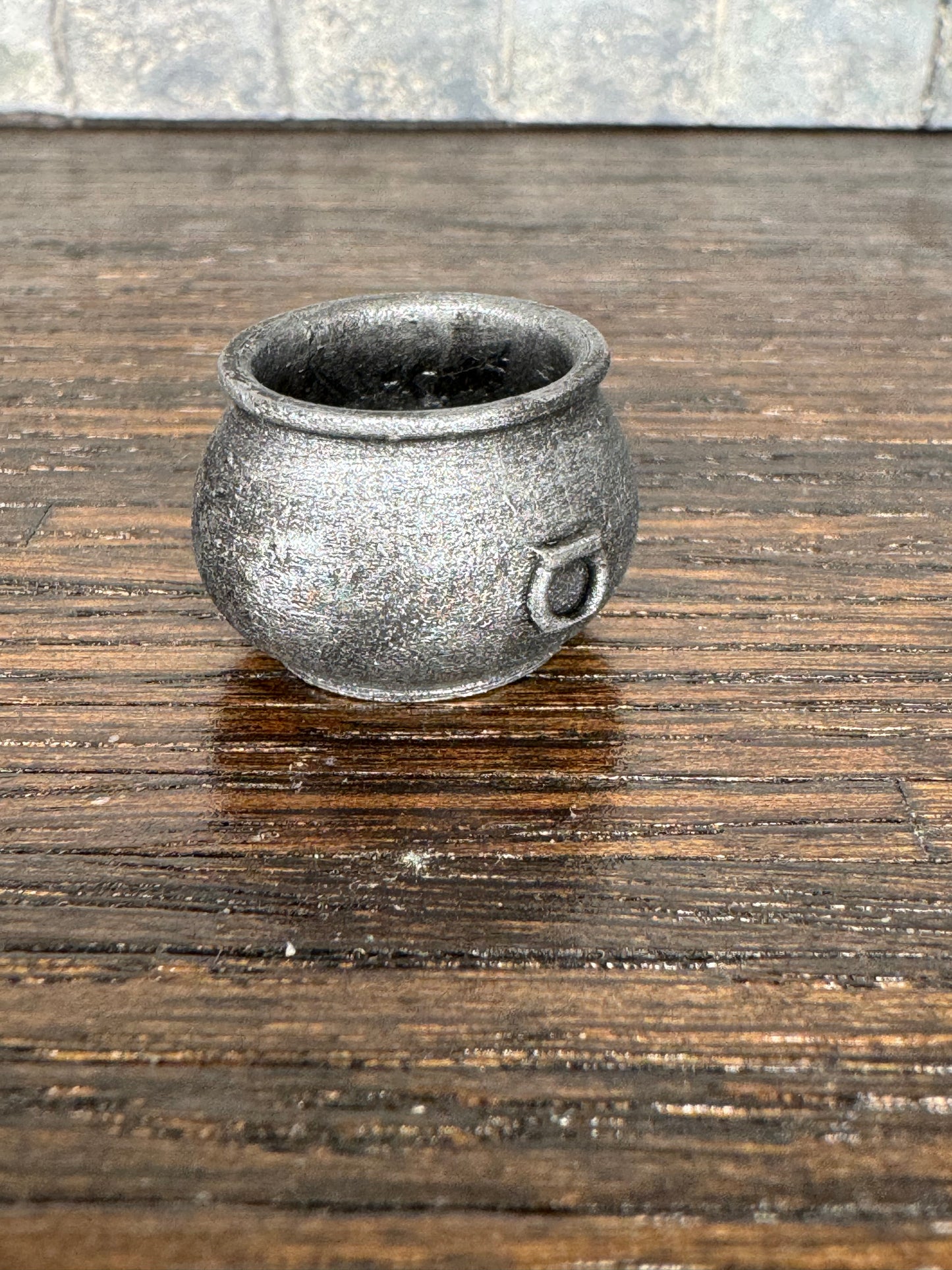 Dark Silver Distressed Cauldron