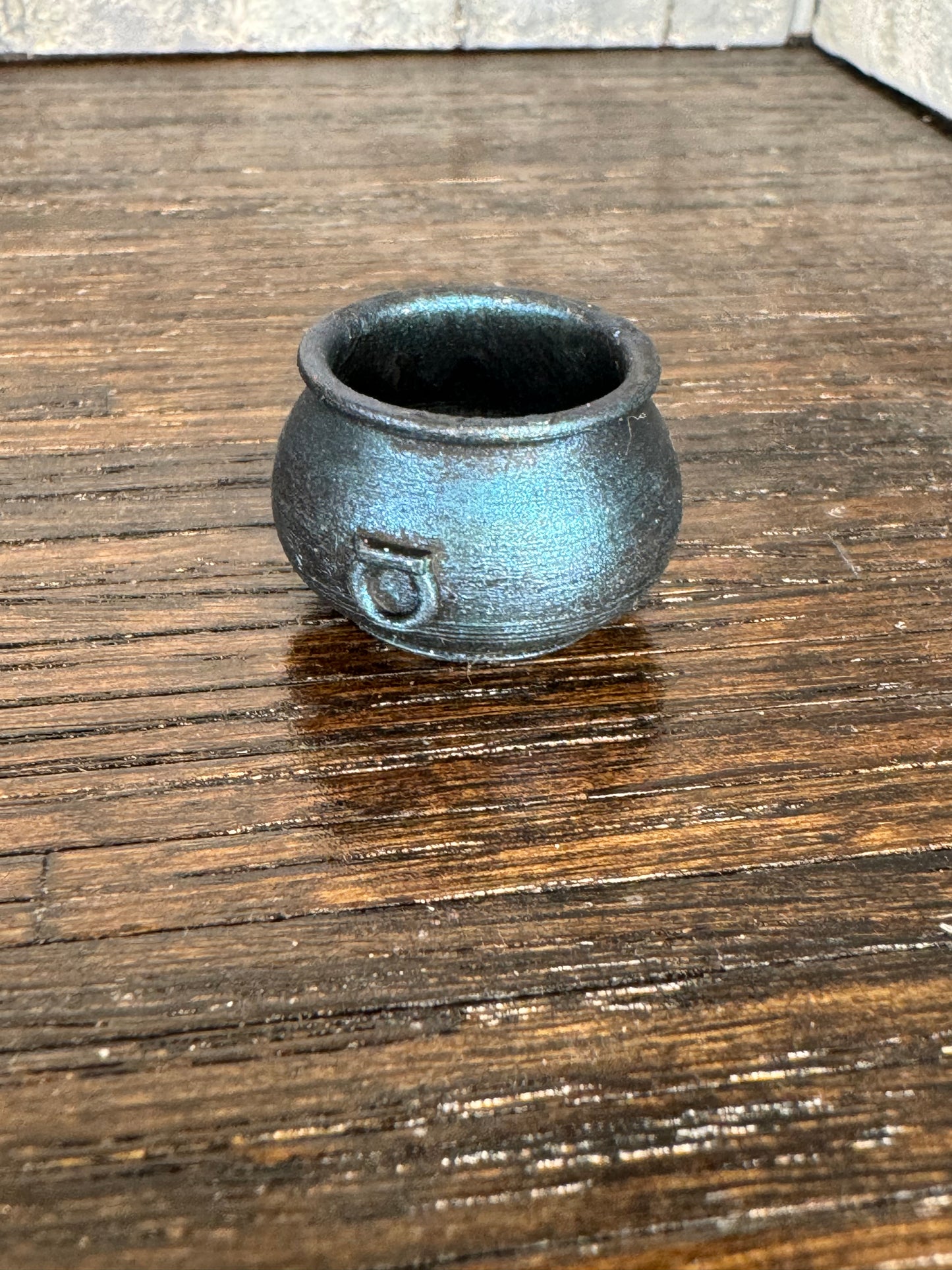 Blue Distressed Cauldron