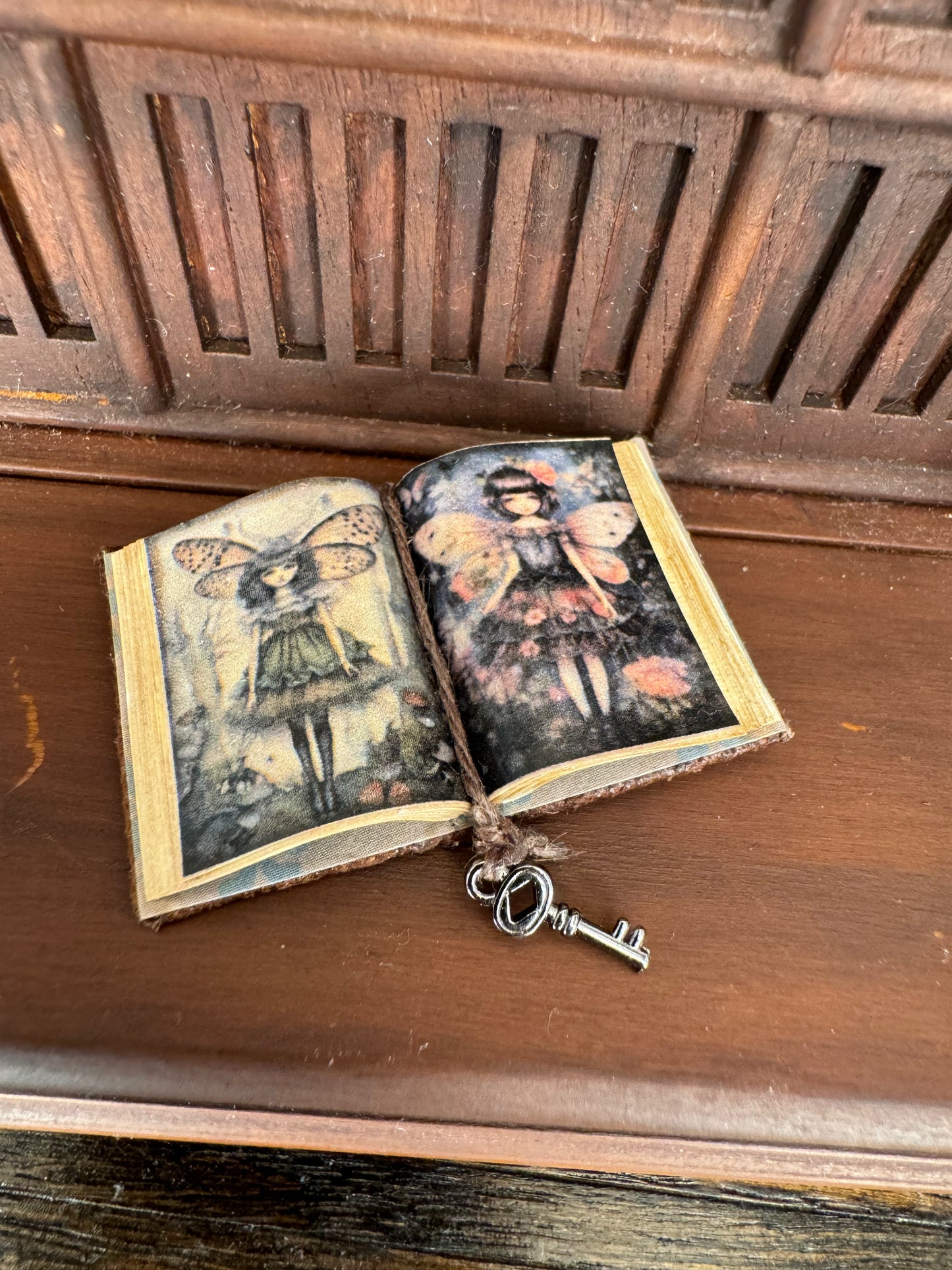 Old World Fairies with Pink Flowers Open Book - 1:12 Scale