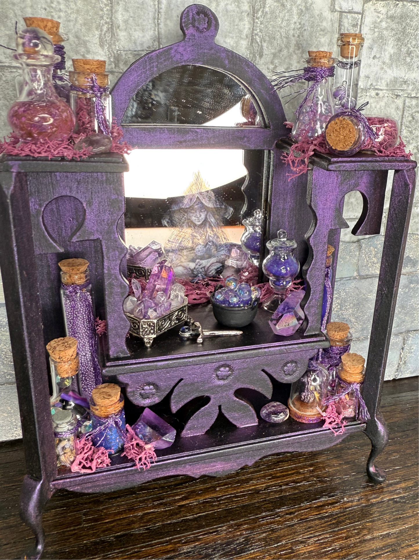 Purple Haunted Decorated Hutch