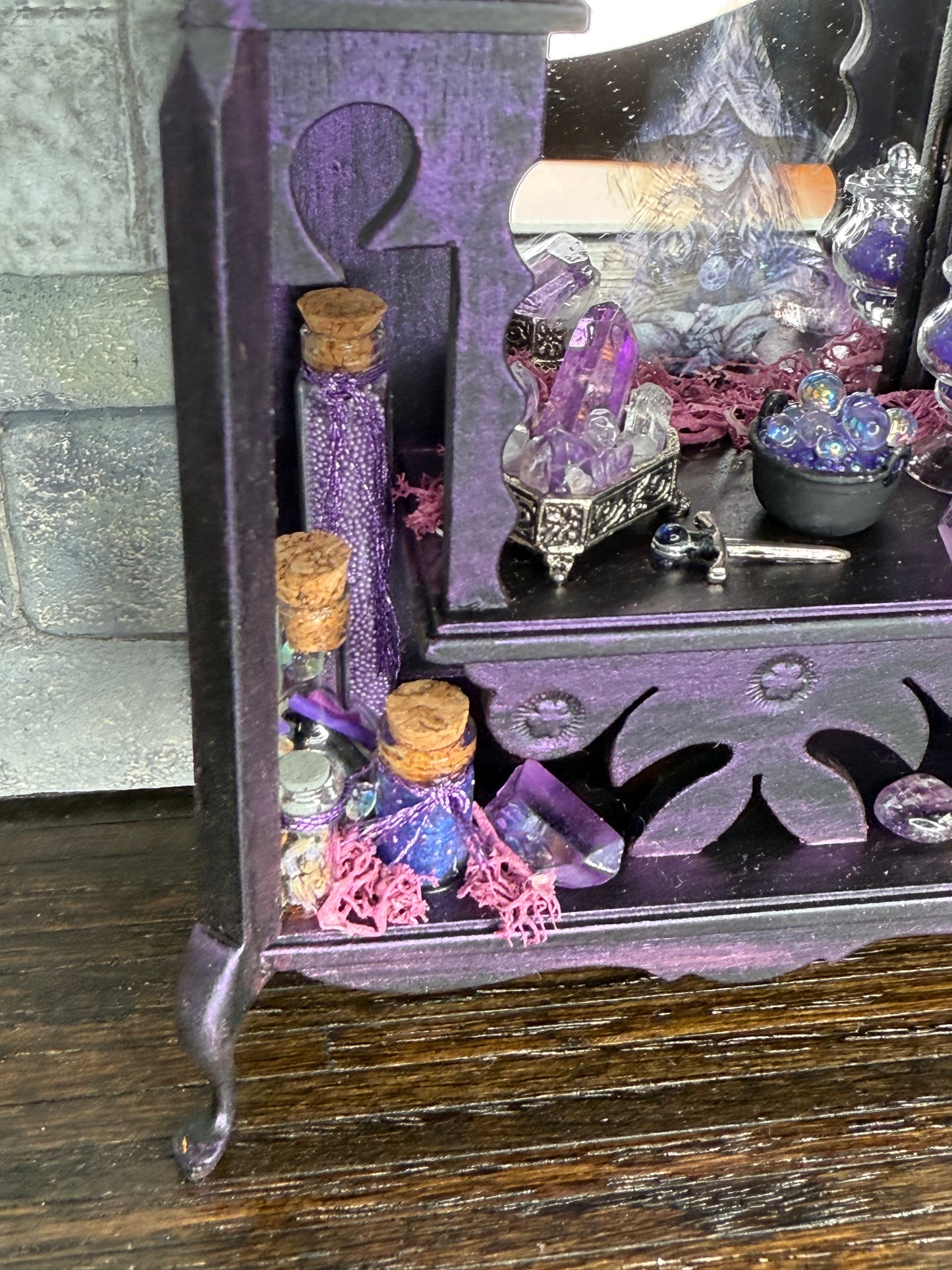 Purple Haunted Decorated Hutch