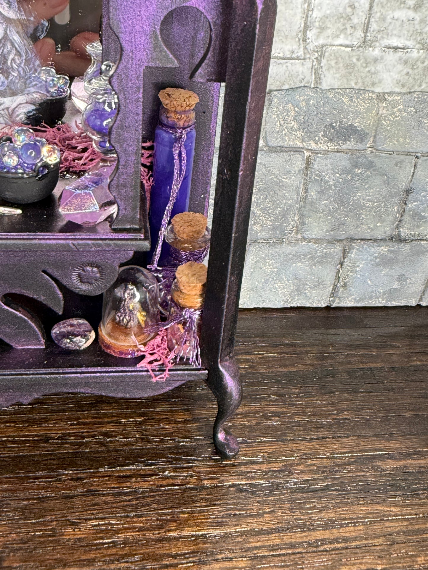 Purple Haunted Decorated Hutch