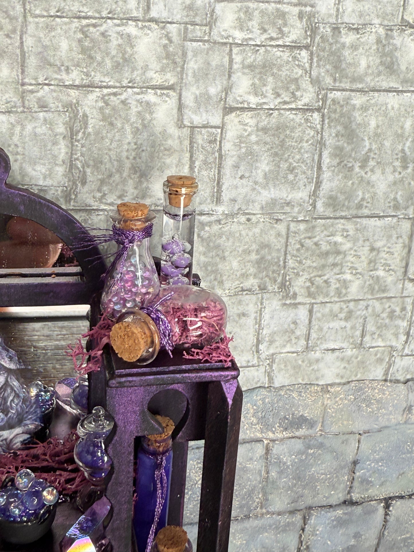 Purple Haunted Decorated Hutch