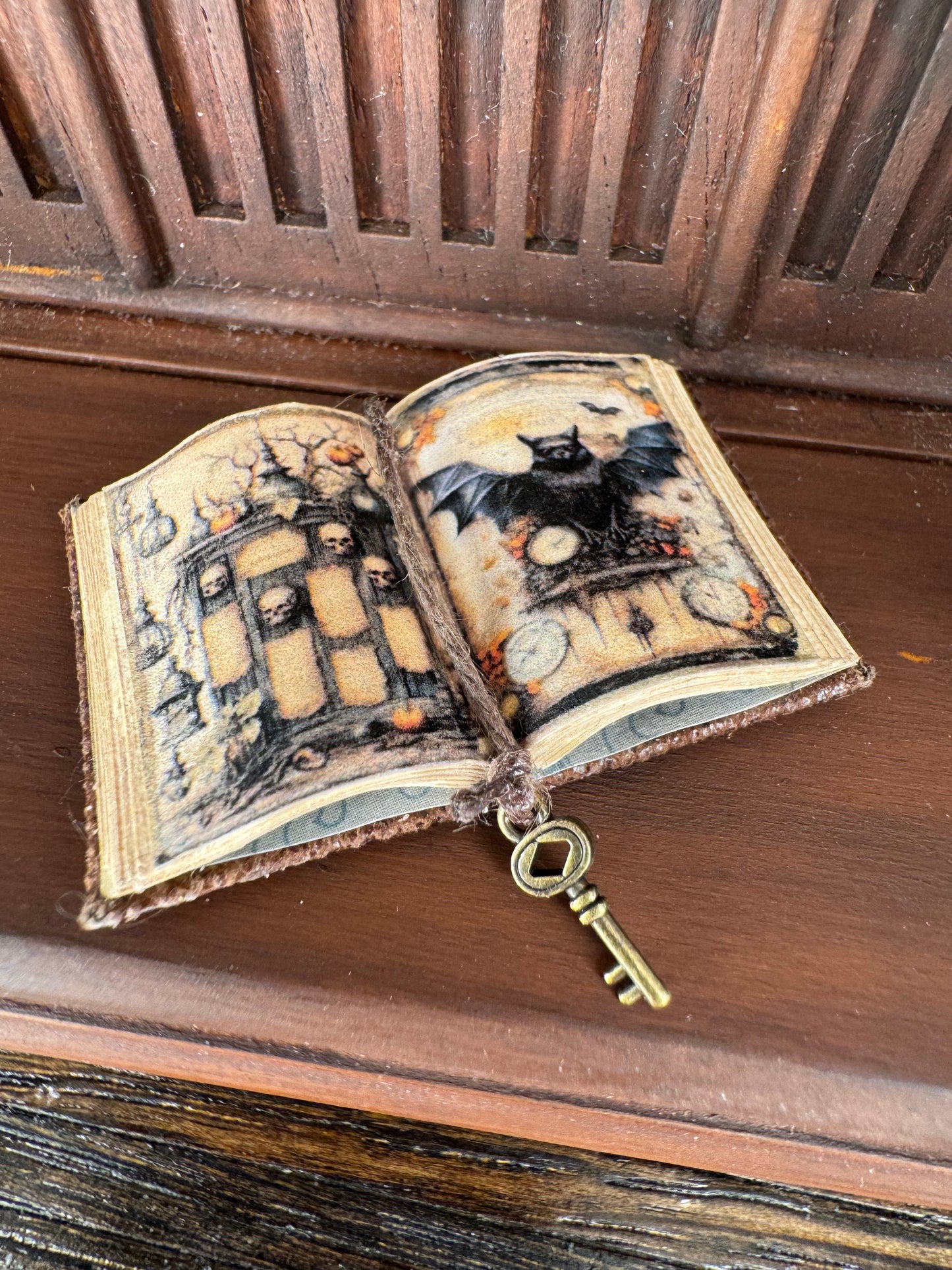 Bat and Skull Potion Cabinet Open Book - 1:12 Scale