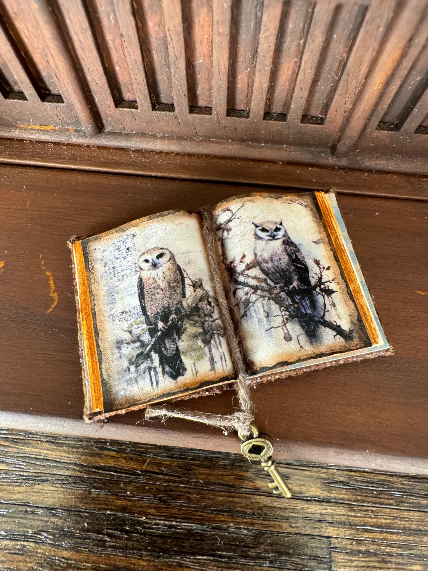 Owls on Tree Branches Open Book - 1:12 Scales