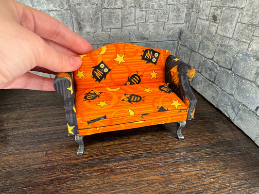 Fun Halloween Owls and Stars Loveseat - 1:12 Scale