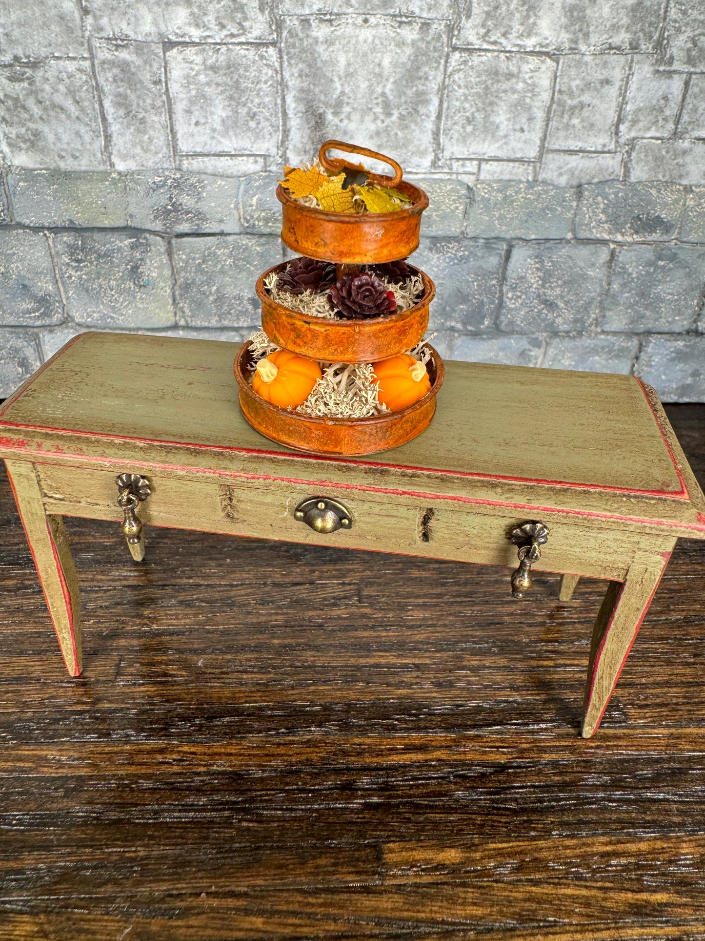 Harvest Decorated 3-Tiered Tray - 1:12 Scale