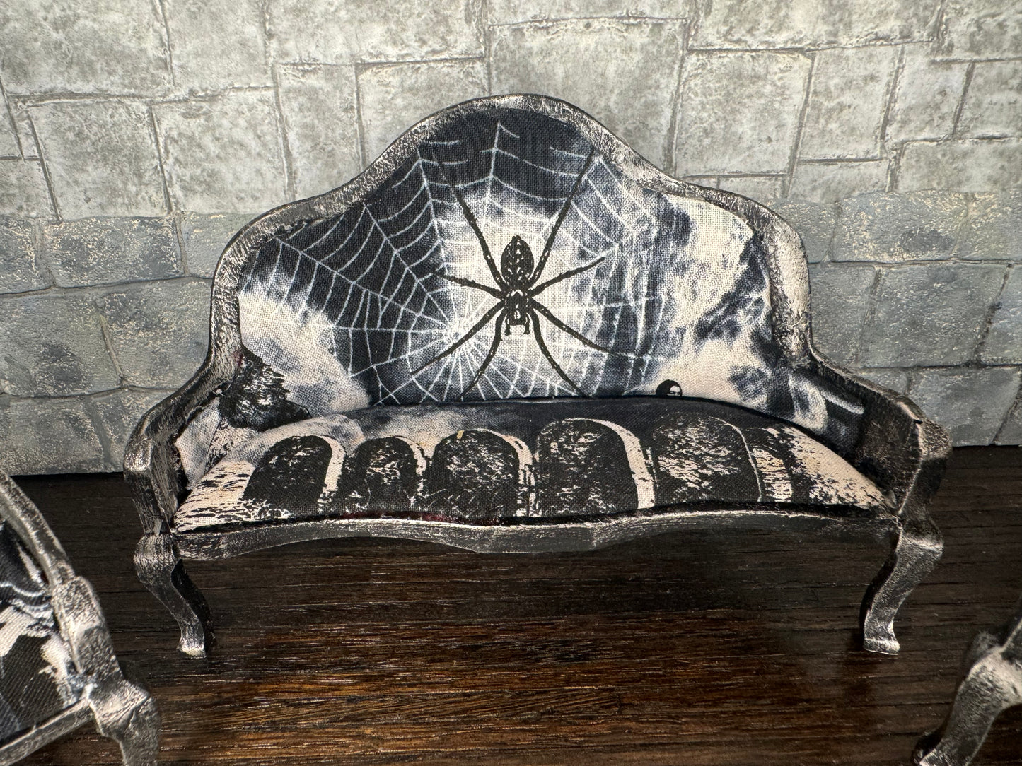 Horror/Gothic Inspired 3-Piece Couch and two Chairs - 1:12 Scale