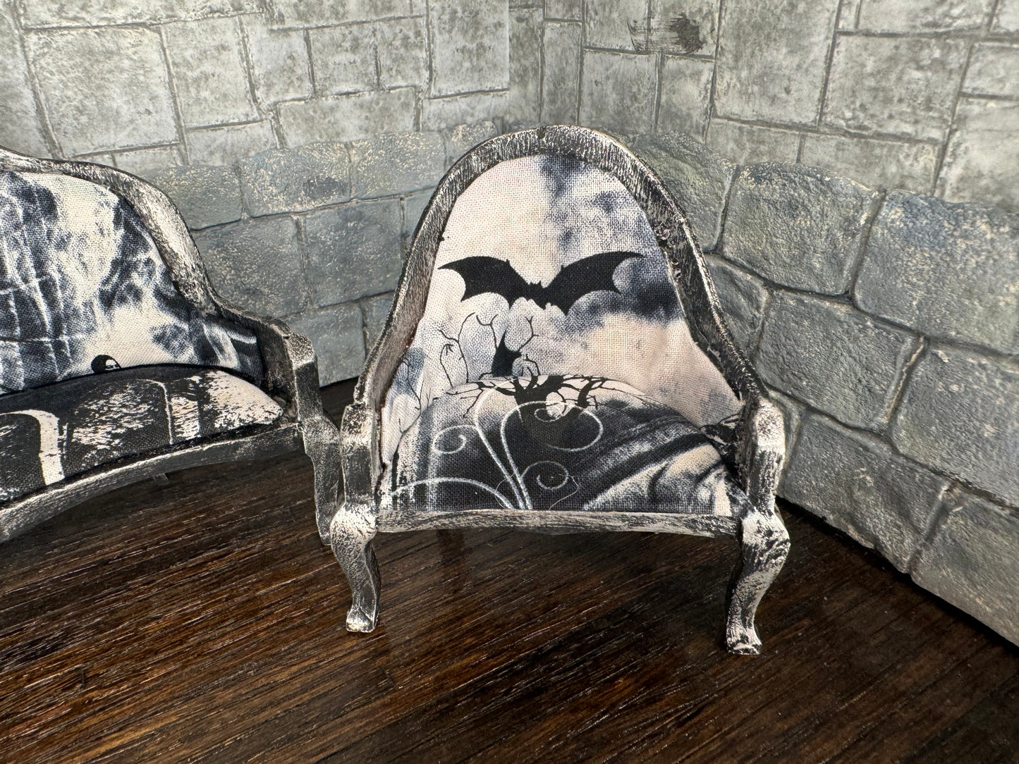 Horror/Gothic Inspired 3-Piece Couch and two Chairs - 1:12 Scale